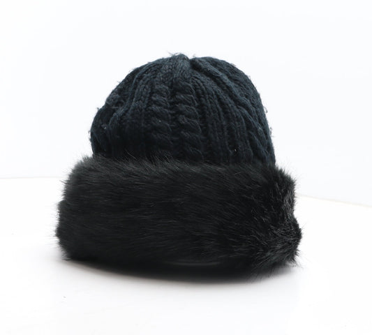 F&F Womens Black Acrylic Cossack One Size