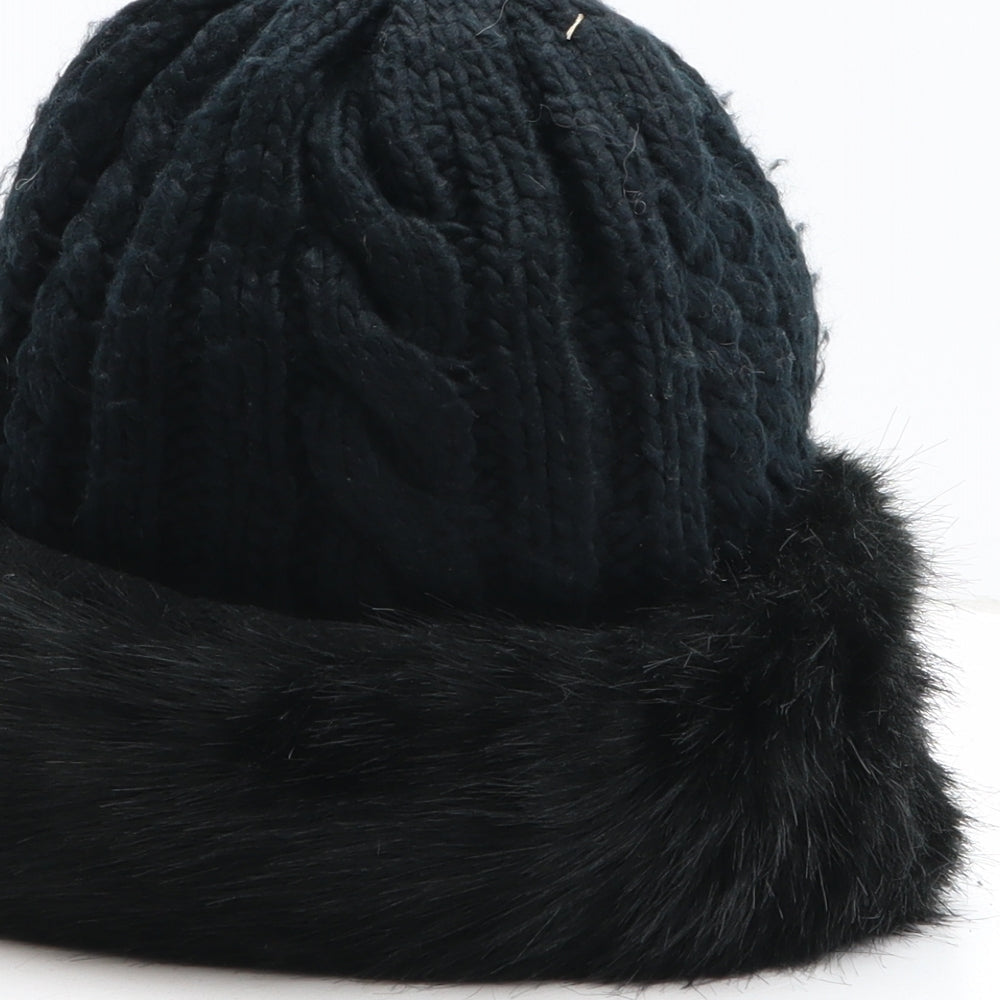 F&F Womens Black Acrylic Cossack One Size