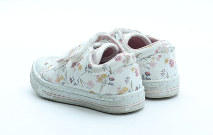 F&F Girls Multicoloured Floral Polyurethane Trainer UK 4 20
