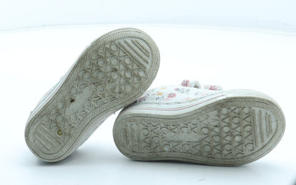 F&F Girls Multicoloured Floral Polyurethane Trainer UK 4 20