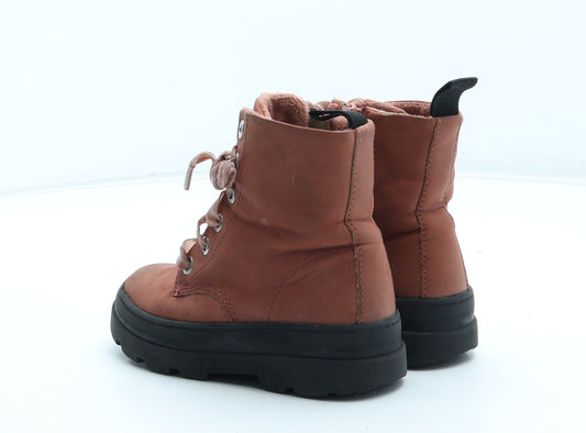 H&M Girls Pink Polyurethane Bootie Boot UK 8.5 26