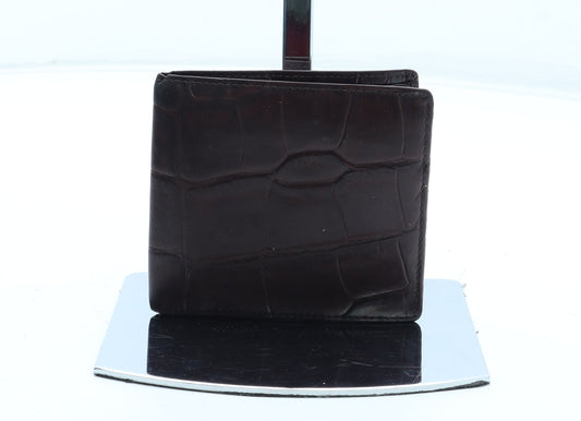 Preworn Mens Brown Leather Wallet - Croc Texture