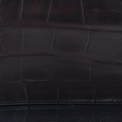 Preworn Mens Brown Leather Wallet - Croc Texture