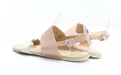 F&F Girls Pink Colourblock Synthetic Slingback Sandal UK 5