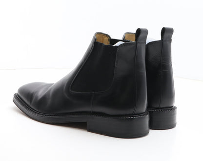 Racing Green Mens Black Leather Chelsea Boot UK 8