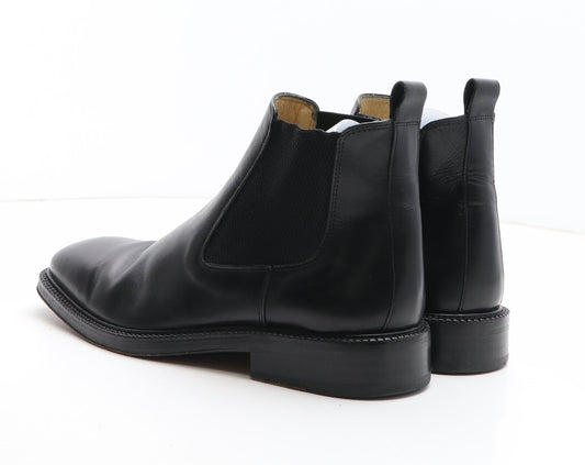 Racing Green Mens Black Leather Chelsea Boot UK 8