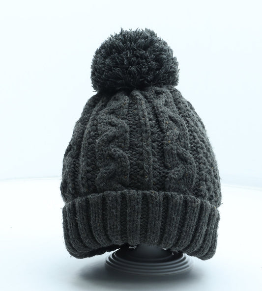 George Mens Grey Acrylic Winter Hat One Size