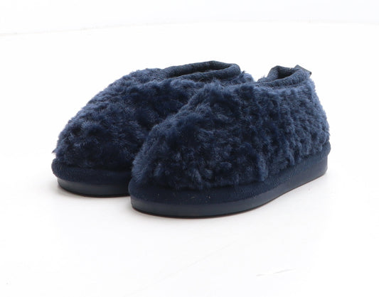 F&F Boys Blue Synthetic Bootie Slipper UK 4