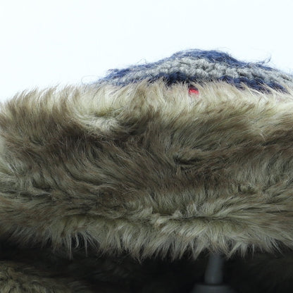 Preworn Mens Multicoloured Striped Acrylic Trapper Hat Size S - Faux Fur Trim