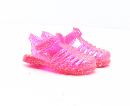 Preworn Girls Pink Synthetic Flat Sandal UK 5 - Jelly