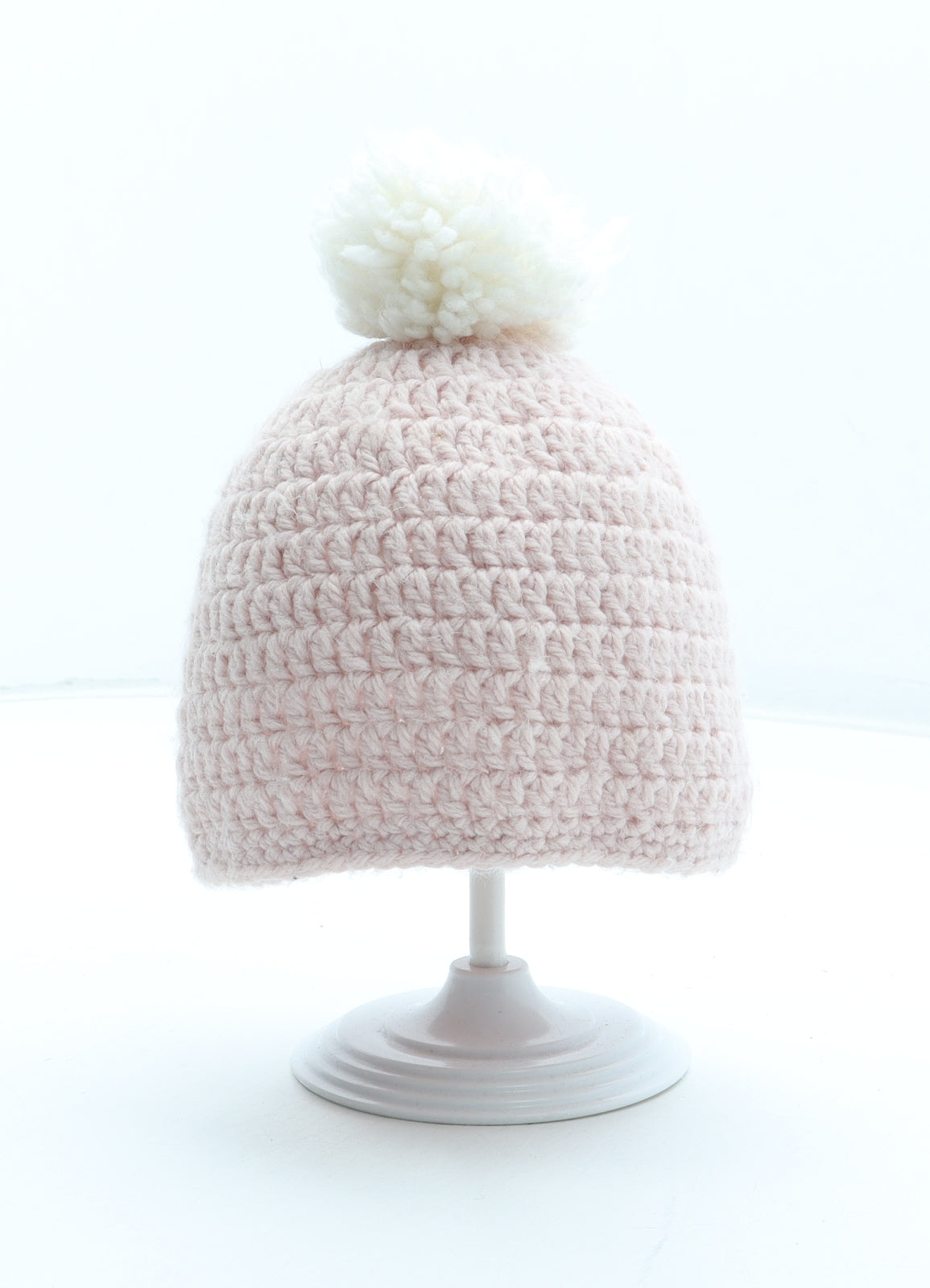 Preworn Girls Pink Acrylic Bobble Hat One Size