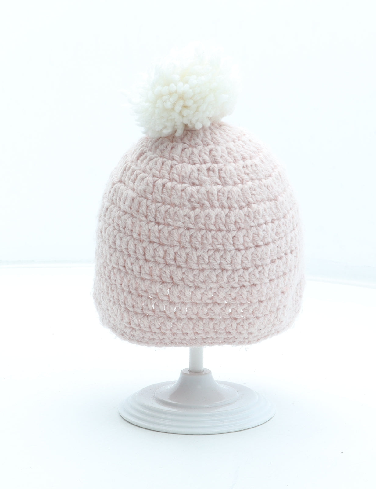 Preworn Girls Pink Acrylic Bobble Hat One Size