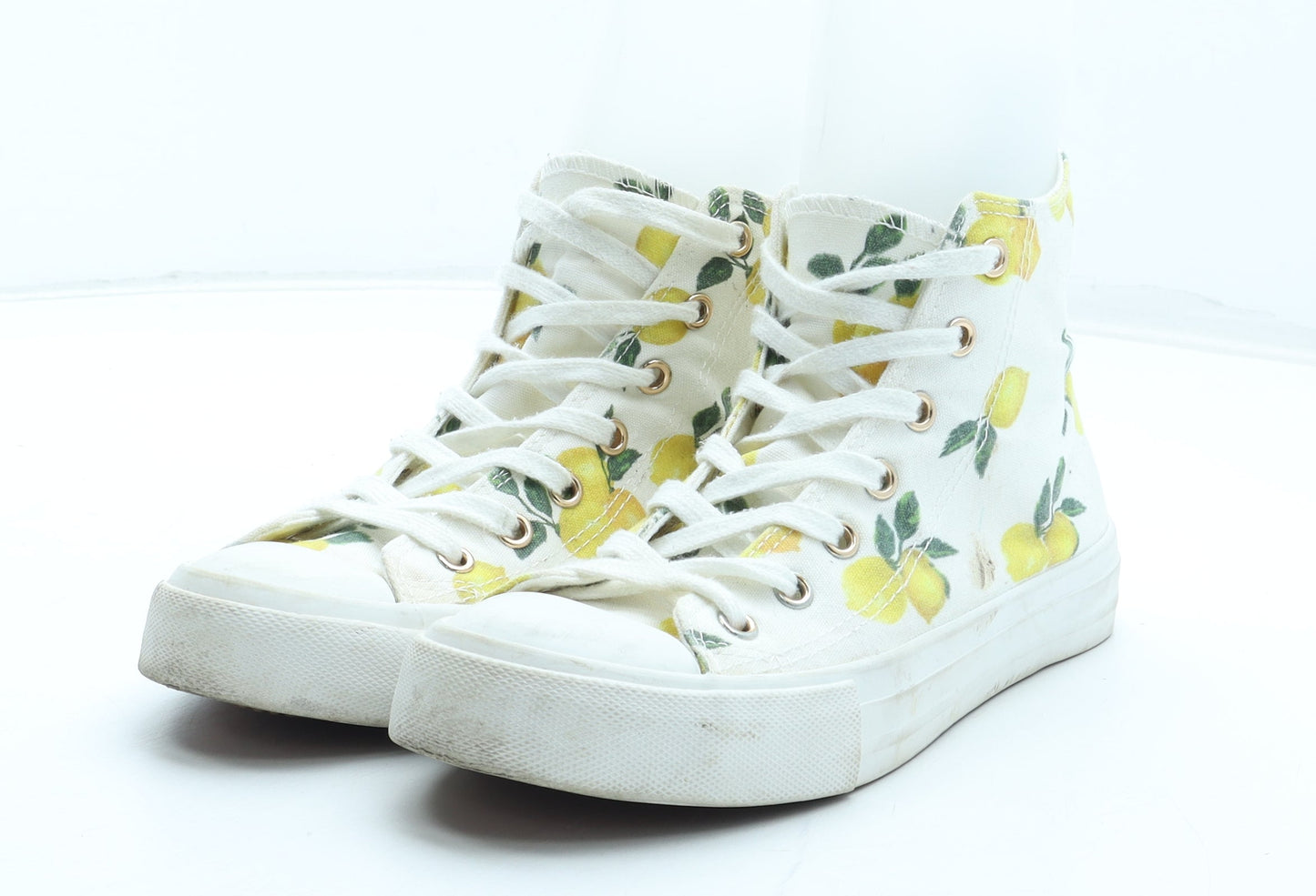 Primark Womens Multicoloured Geometric Polyester Trainer UK - Lemon Pattern
