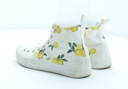 Primark Womens Multicoloured Geometric Polyester Trainer UK - Lemon Pattern