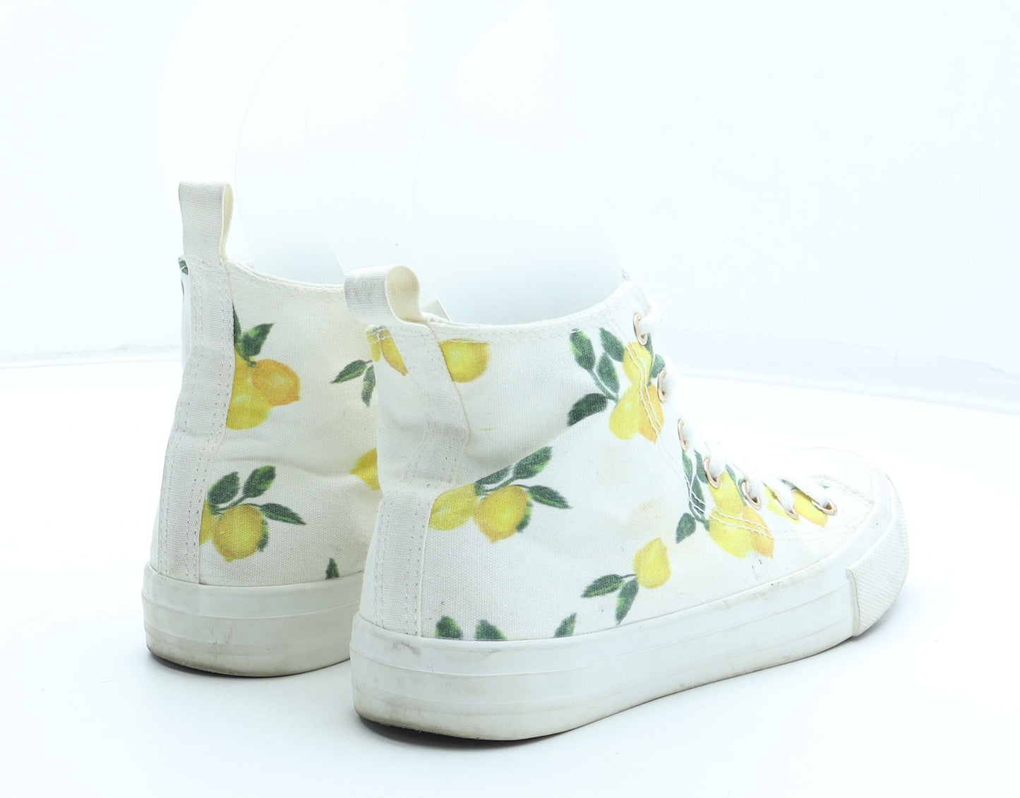 Primark Womens Multicoloured Geometric Polyester Trainer UK - Lemon Pattern
