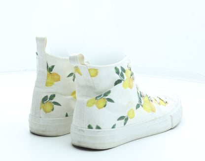 Primark Womens Multicoloured Geometric Polyester Trainer UK - Lemon Pattern