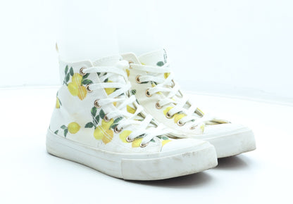 Primark Womens Multicoloured Geometric Polyester Trainer UK - Lemon Pattern