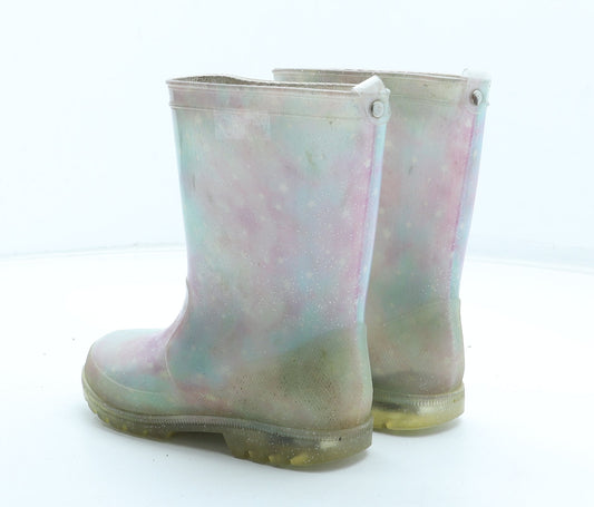 F&F Girls Multicoloured Tie Dye Rubber Wellies Boot UK 11