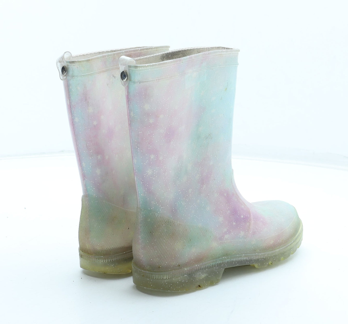 F&F Girls Multicoloured Tie Dye Rubber Wellies Boot UK 11