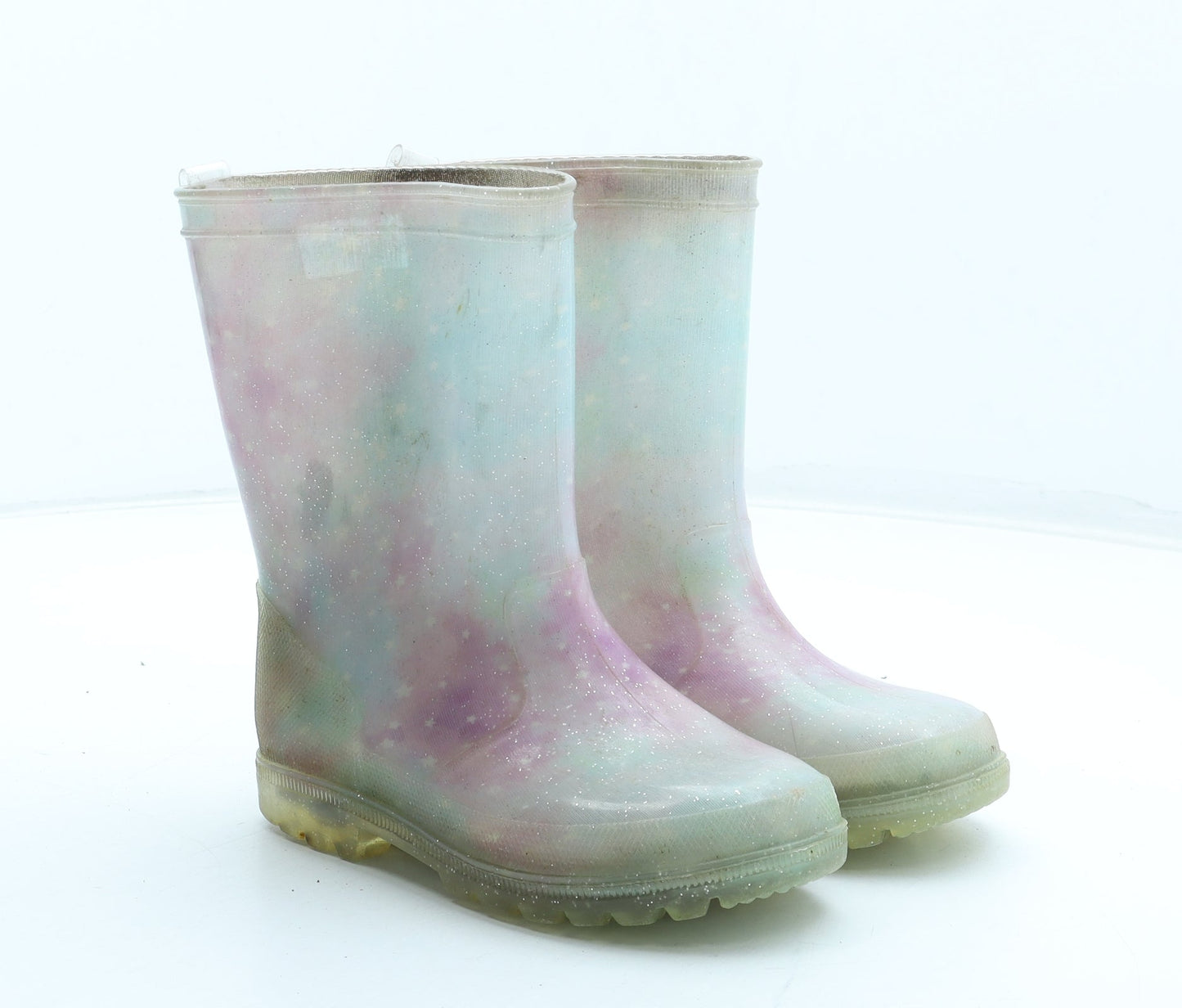 F&F Girls Multicoloured Tie Dye Rubber Wellies Boot UK 11