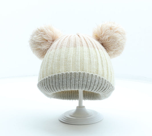 George Girls Multicoloured Colourblock Acrylic Bobble Hat One Size