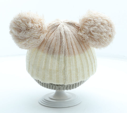 George Girls Multicoloured Colourblock Acrylic Bobble Hat One Size