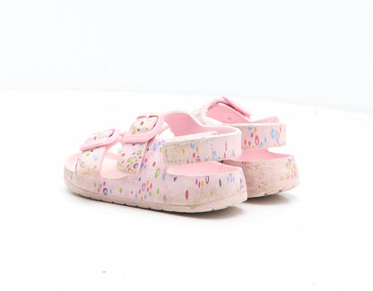 Preworn Girls Pink Geometric Synthetic Fisherman Sandal UK 6