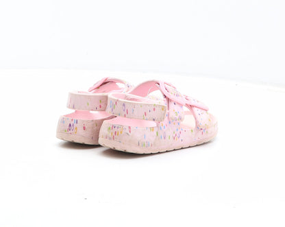 Preworn Girls Pink Geometric Synthetic Fisherman Sandal UK 6