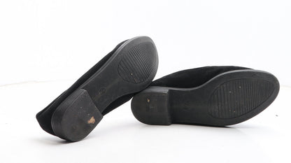 Preworn Womens Black Synthetic Slip On Sandal UK - Pom Pom Detail