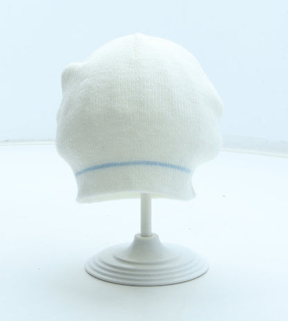 Preworn Girls White Acrylic Beanie Size S