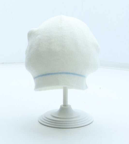 Preworn Girls White Acrylic Beanie Size S
