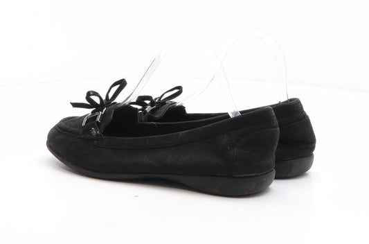 F&F Womens Black Fabric Loafer Casual UK