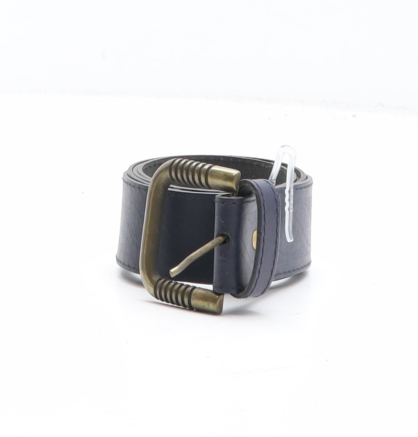 Preworn Womens Blue Solid Polyurethane Basic Belt Belt One Size