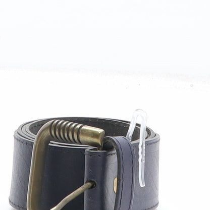 Preworn Womens Blue Solid Polyurethane Basic Belt Belt One Size