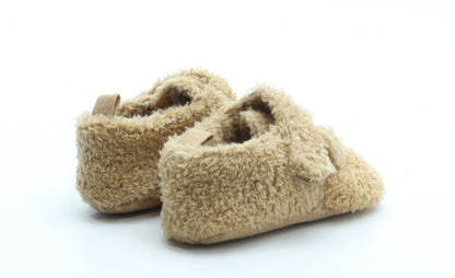 NEXT Girls Brown Polyester Slip On Slipper UK 6-12 Months - Bear
