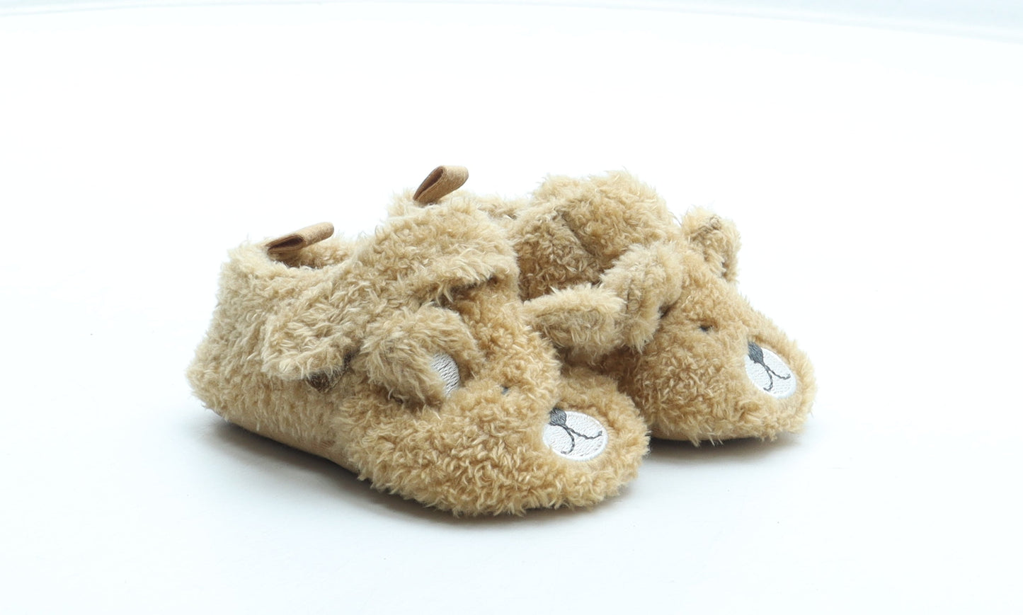 NEXT Girls Brown Polyester Slip On Slipper UK 6-12 Months - Bear