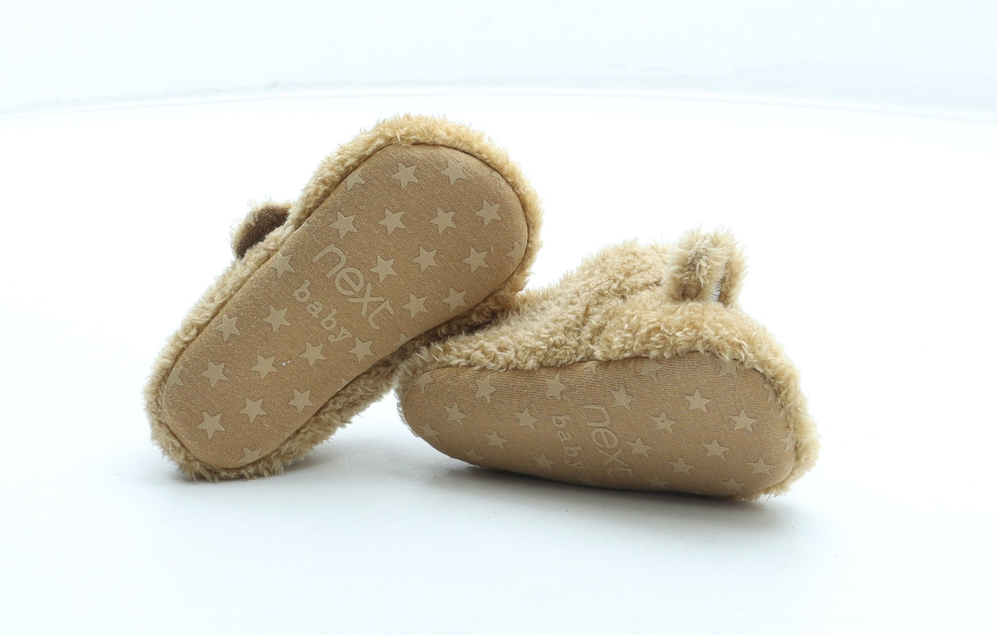 NEXT Girls Brown Polyester Slip On Slipper UK 6-12 Months - Bear