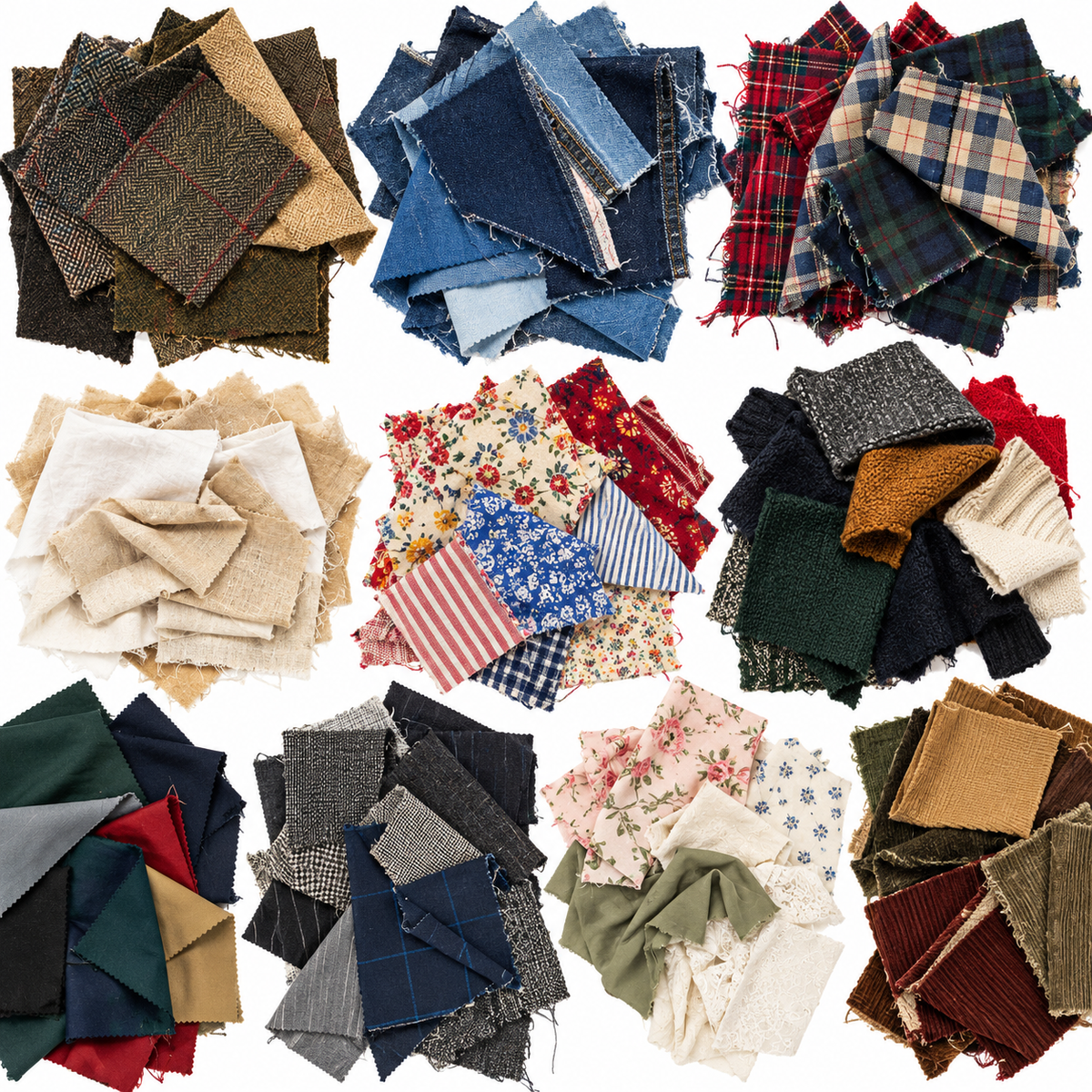 Mixed Preloved Fabric for Craft Upcycling - 5 Pack for Resellers