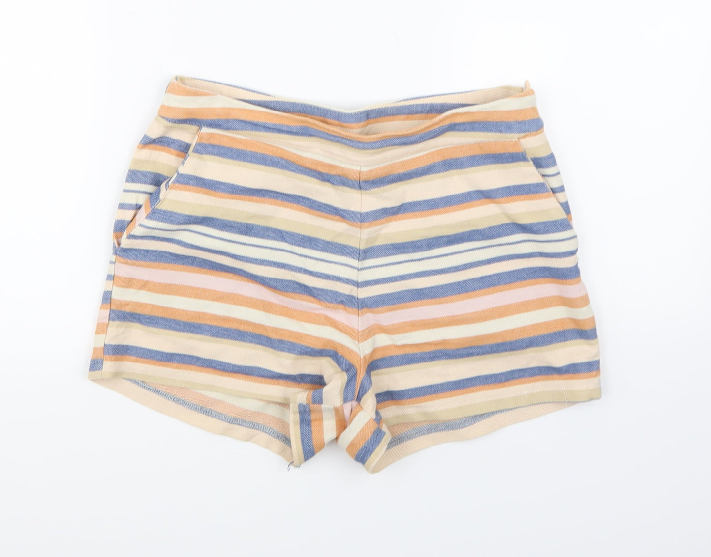 Papaya Womens Beige Striped  Hot Pants Shorts Size 10