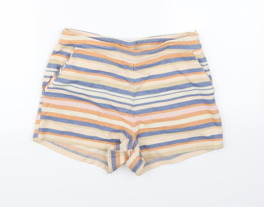 Papaya Womens Beige Striped  Hot Pants Shorts Size 10