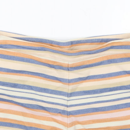 Papaya Womens Beige Striped  Hot Pants Shorts Size 10