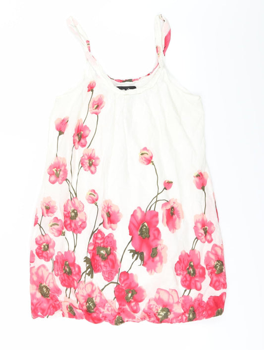 AX Womens White Floral  Basic Blouse Size 10