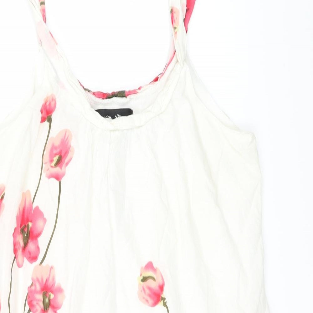 AX Womens White Floral  Basic Blouse Size 10