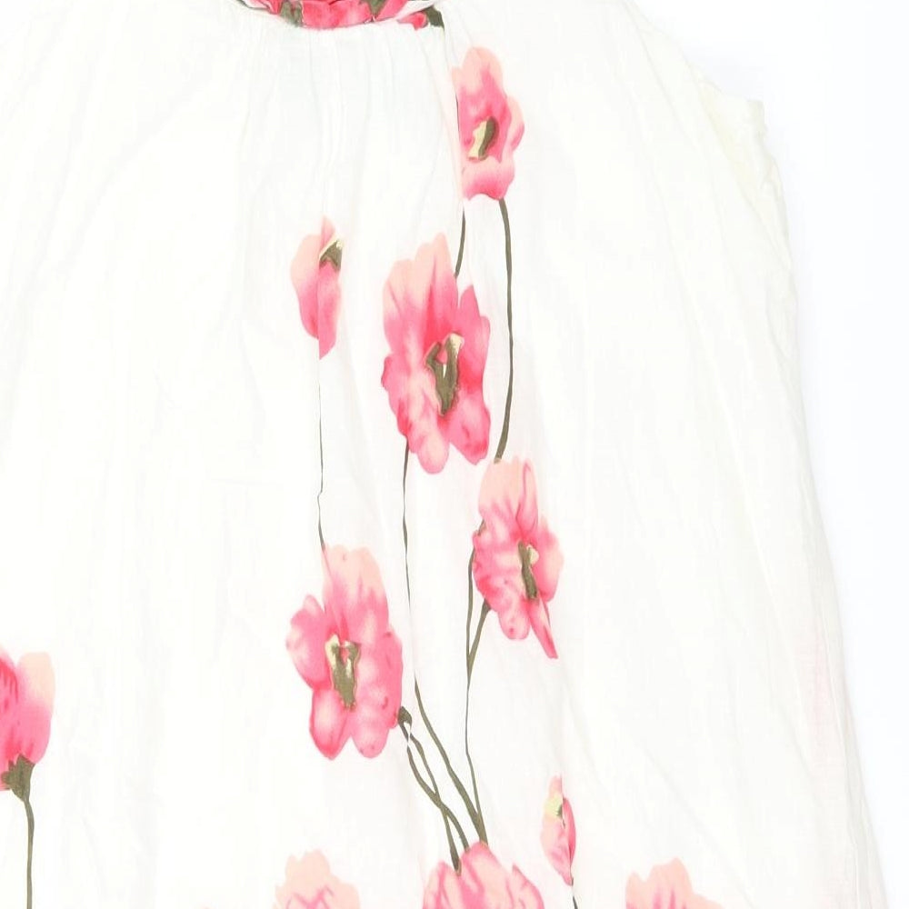 AX Womens White Floral  Basic Blouse Size 10