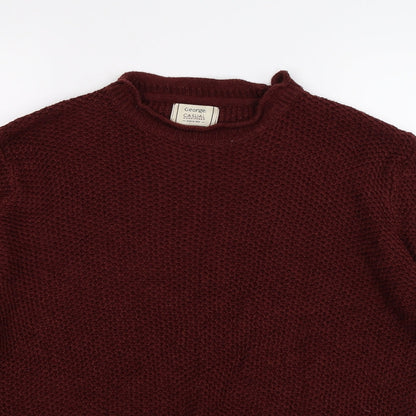 George Mens Red  Knit Pullover Jumper Size M