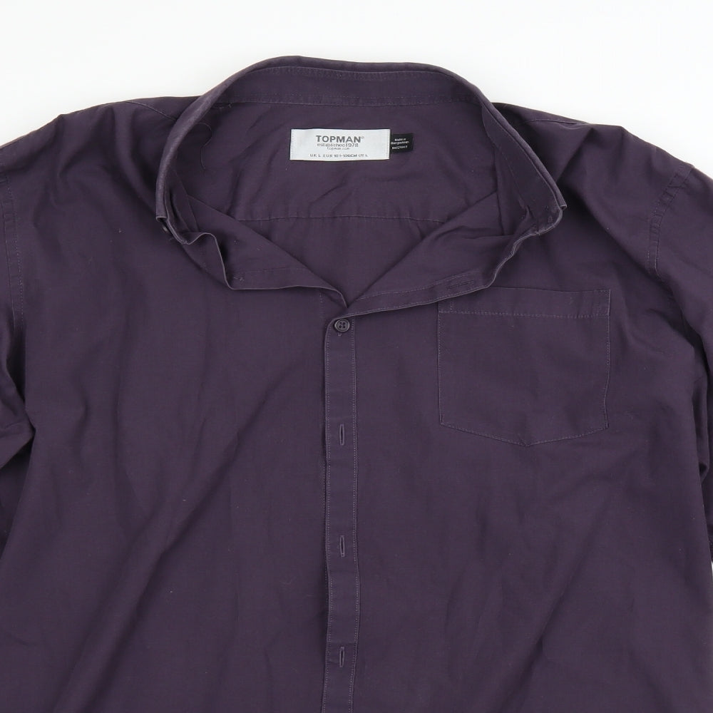 Topman Mens Blue    Button-Up Size L