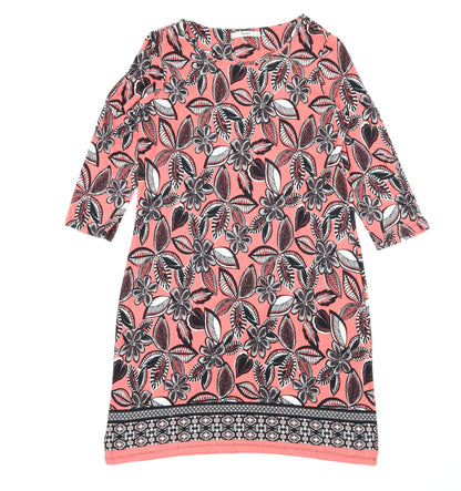 George Womens Pink Floral Jersey A-Line  Size 12