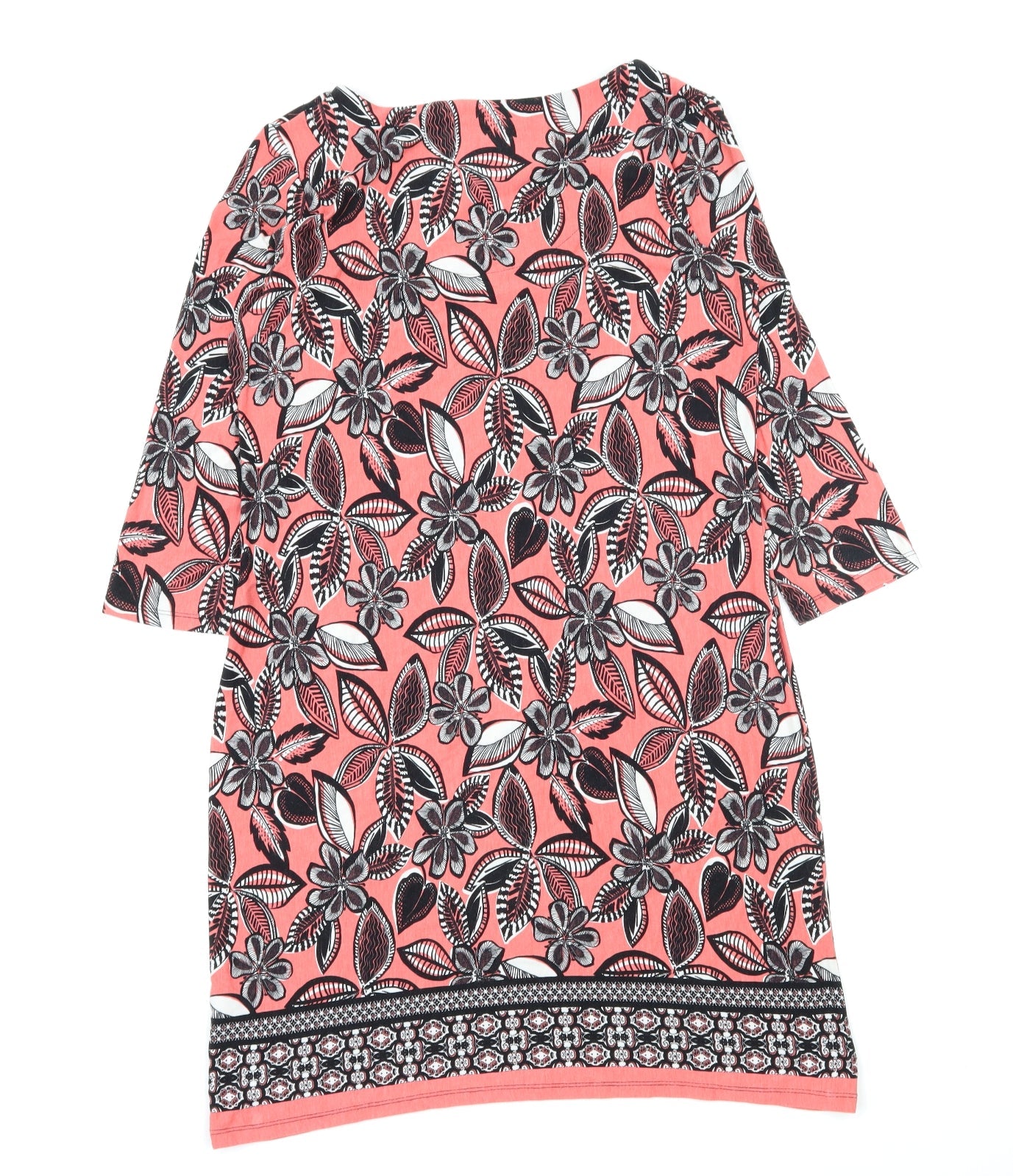 George Womens Pink Floral Jersey A-Line  Size 12