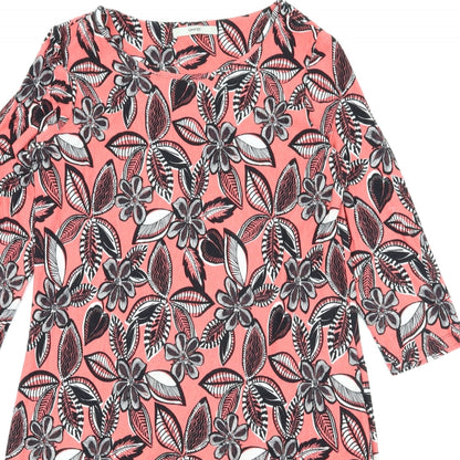 George Womens Pink Floral Jersey A-Line  Size 12