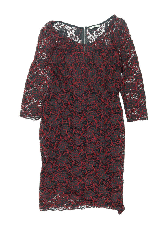 TU Womens Black  Lace Shift  Size 12